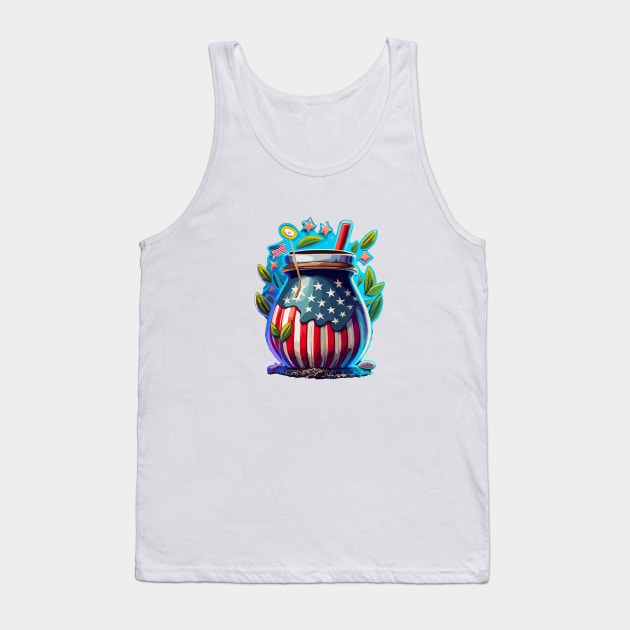 Yerba Mate American Flag Tank Top by MonkaGraphics